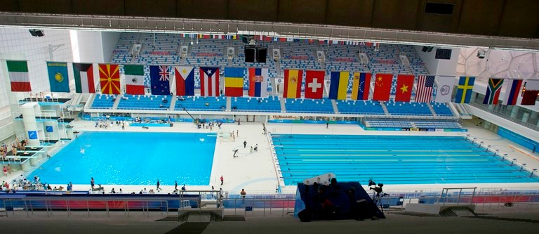 На фото: Пекинский водный куб, Национальный плавательный центр, построенный для Олимпийских игр, 2008 год