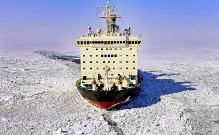 На фото: атомный ледокол "Вайгач" на пути западного сектора Арктики - от Мурманска на Кольском полуострове до города Дудинка на полуострове Таймыр.