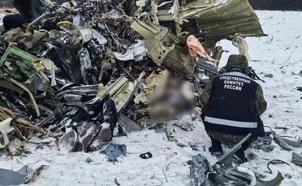 На фото: на месте крушения самолета Ил-76 в Белгородской области