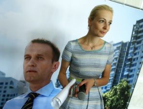 На фото: супруга кандидата в мэры Москвы Алексея Навального * Юлия во время презентации предвыборной программы, Москва, 2013 год.