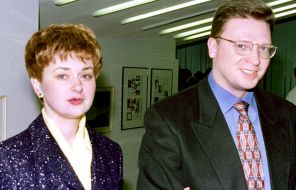 На фото: Александр Бурков с супругой Татьяной, 1999