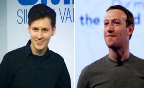 На фото: основатель соцсети "Вконтакте" Павел Дуров (фото слева) и основатель сети Facebook Марк Цукерберг (фото справа)