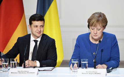 На фото: президент Украины Владимир Зеленский и канцлер Германии Ангела Меркель