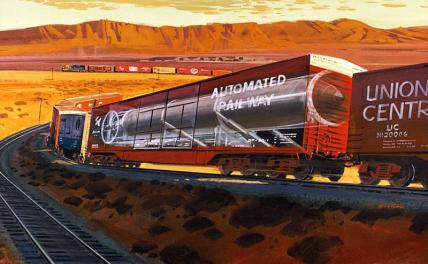 На фото: художественный концепт ракетной системы Peacekeeper Rail Garrison