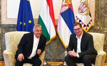На фото: президент Сербии Александар Вучич (справа) и премьер-министр Венгрии Виктор Орбан (слева).