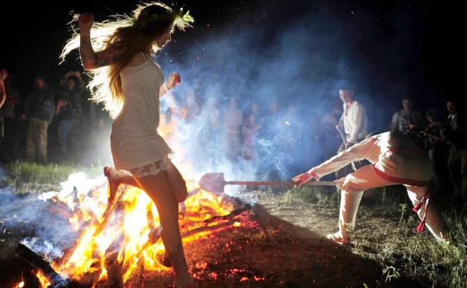 На фото: во время празднования дня Ивана Купалы