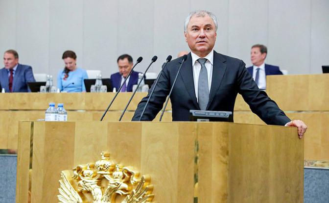 На фото: председатель Государственной Думы Вячеслав Володин на последнем пленарном заседании весенней сессии, 06 июля 2022 года