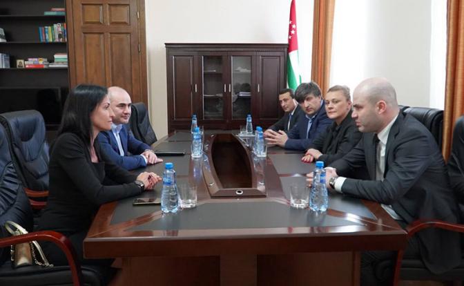 На фото: Анастасия Удальцова в рамках официального визита в Республику Абхазия