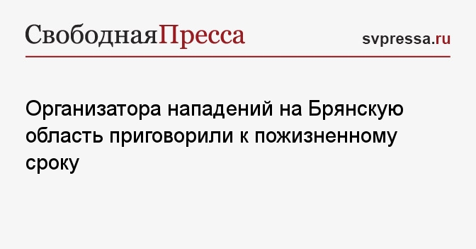 Организатора нападений на Брянскую область приговорили к пожизненному ...