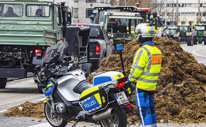 На фото: общенациональная забастовка фермеров в Германии