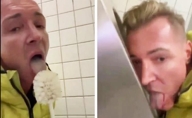 Немецкий политик снял видео, на котором облизывает ершик и писсуар в туалете