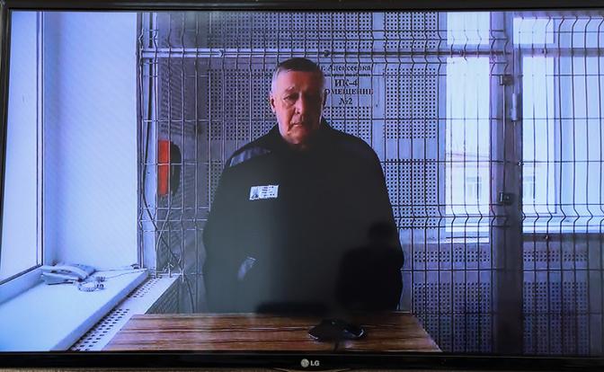 На фото: актер Михаил Ефремов, осужденный на 8 лет колонии за гибель человека в ДТП, во время рассмотрения прошения о его условно-досрочном освобождении в Алексеевском районном суде.