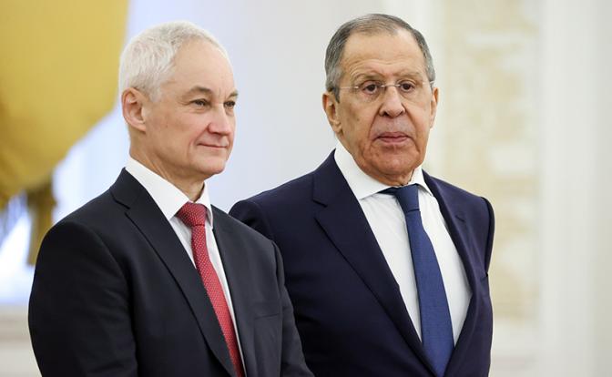 На фото: главы МИД и Минобороны РФ Сергей Лавров и Андрей Белоусов