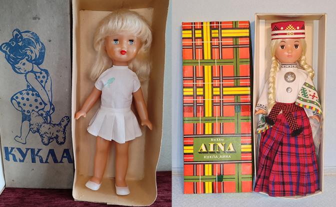На фото(слева направо): кукла «Тамара» производства ПО «Вятка» из Кирова 1970 годы и кукла Айна из Латвии 1982 год.
