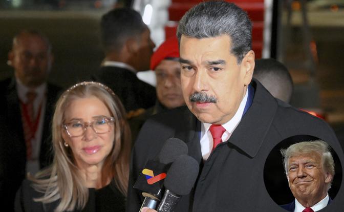 На фото: президент Венесуэлы Николас Мадуро с супругой Силией Флорес