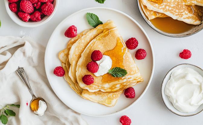 Подсчитано, сколько россияне потратят на блины со сметаной на Масленицу