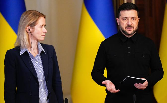На фото: президент Украины Владимир Зеленский и глава дипломатии Евросоюза Кая Каллас