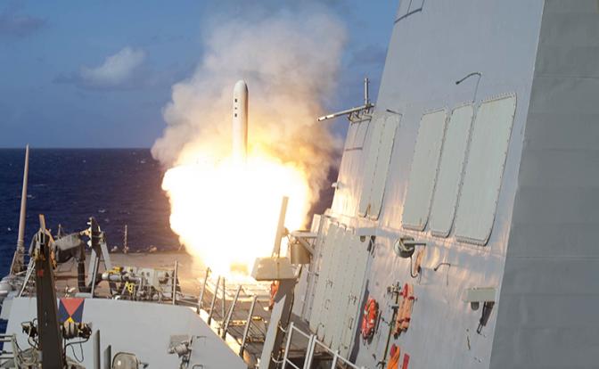 На фото: запуск крылатой ракеты "Томагавк"