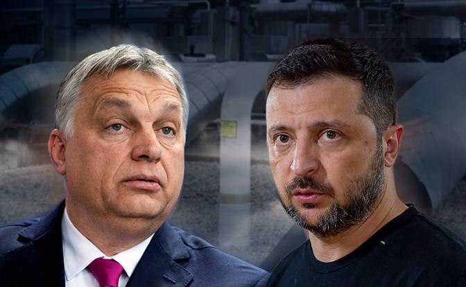 На комбинированном снимке: премьер-министр Венгрии Виктор Орбан и президент Украины Владимир Зеленский (слева направо).