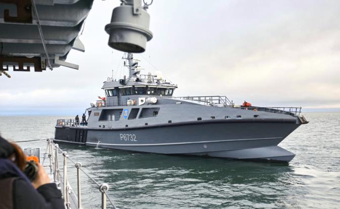 На фото: эстонские военно-морские корабли в Балтийском море в рамках усиления патрулирования.
