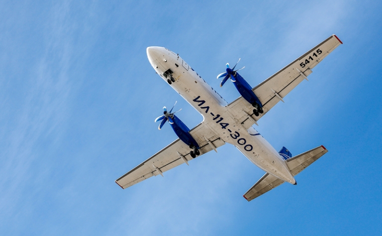 На фото: самолет Ил-114-300 во время летных испытаний, 2025 год.