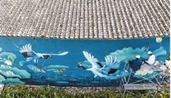 Китайский живописец украшает свою деревню граффити