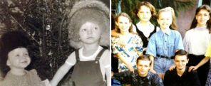 Бьянка в детстве с братом (на фото слева); школьные годы (в центре)