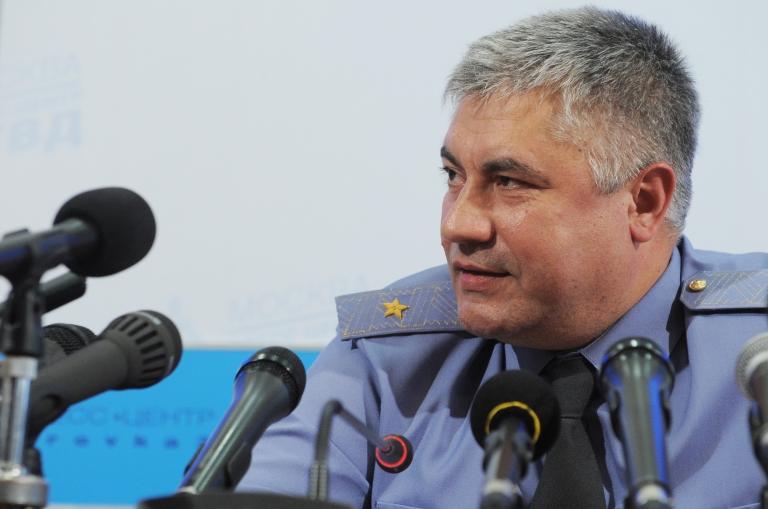 На фото: начальник Главного управления внутренних дел Москвы Владимир Колокольцев во время пресс-конференции.