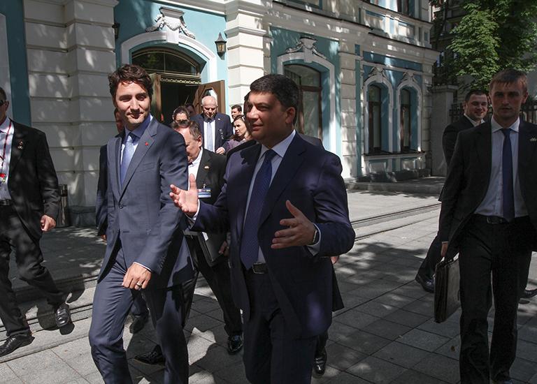 На фото: визит премьер-министра Канады Д. Трюдо на Украину