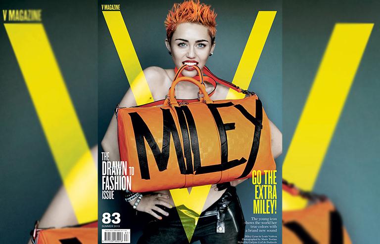 На фото: Майли Сайрус представила кавер-версию альбома "V" летом 2013 года