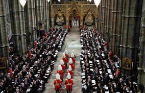 На фото: государственные похороны королевы Елизаветы IIв Вестминстерском аббатстве в Лондоне, в присутствии короля Карла III, 19 сентября 2022 года
