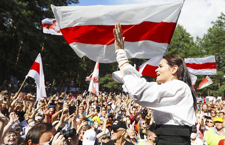 На фото: кандидат в президенты Белоруссии Светлана Тихановская