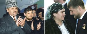 Рамзан Кадыров с отцом Ахматом-Хаджи (фото слева) и матерью Аймани (фото справа) 