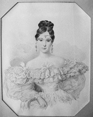На фото: портрет Н.Н. Гончаровой работы художника Александра Брюллова, 1831-1832 гг. Репродукция