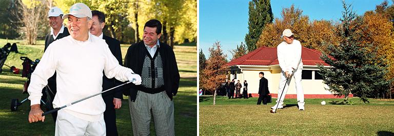 Президент Казахстана Нурсултан Назарбаев во время игры в гольф, 2003 год