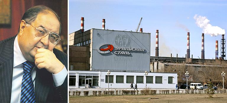 Генеральный директор ООО "Газпроминвестхолдинг" Алишер Усманов, 2006 год; Административный корпус ООО "Уральская сталь", входящего в холдинг Алишера Усманова "Металлоинвест" (фото справа), 2007 год