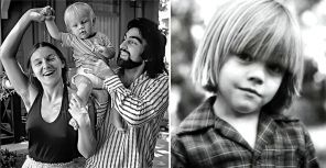 Маленький Лео с мамой и папой — с Ирмелин и Джорджем Ди Каприо
