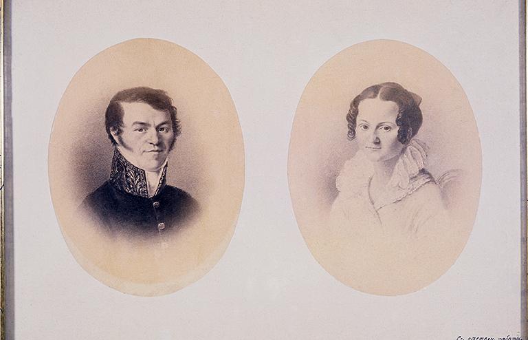 На фото: родители Ф.М.Достоевского - Михаил Андреевич Достоевский (1789 - 1839) и Мария Федоровна Достоевская (1800 - 1837).