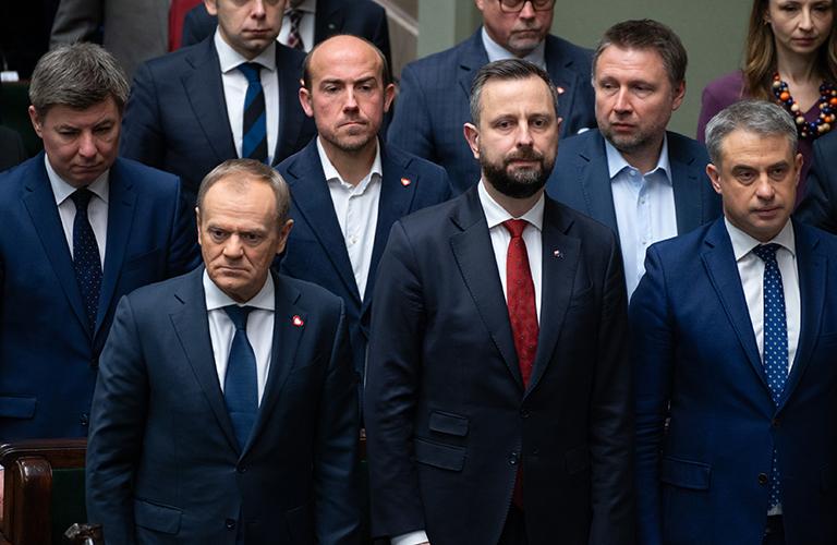 На фото: Дональд Туск Владислав Косиняк Камыш на заседании Сейма