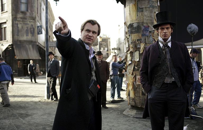 На фото: Кристофер Нолан и Хью Джекман во время съёмок фильма "Престиж", 2006