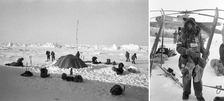 На фото: Федор Конюхов во время лыжной экспедиции к Северному Полюсу, 1988 год.