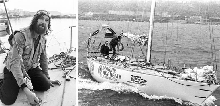 На фото: путешественник Федор Конюхов во время кругосветного плавания на яхте "Адмирал Невельской", курс на Австралийский материк, 1992 год.