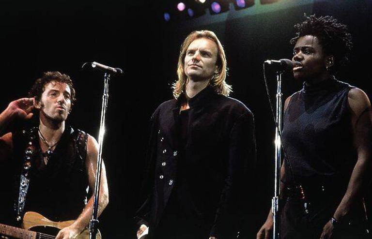 На фото: Трэйси Чэпмен, Стинг и Брюс Спрингстин, 1978 год