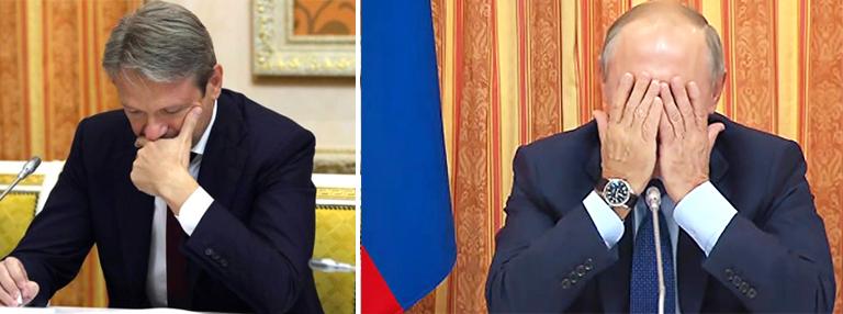 На фото: министр сельского хозяйства РФ Александр Ткачев и президент России Владимир Путин (слева направо) во время совещания по вопросам развития сельского хозяйства, 2017 год