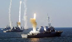 Более 20 кораблей Каспийской флотилии начали стрельбы в море